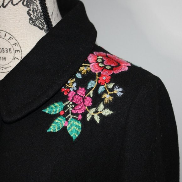 Loft Women's Floral Embroidered Coat size M MSRP $188 - Picture 5 of 6